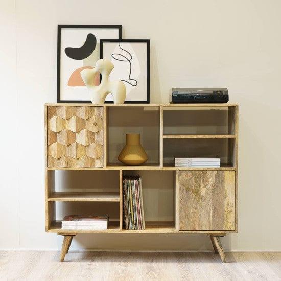 Darwin Mango Wood Sideboard in Natural Finish (Open Cabinet) - Variant 1
