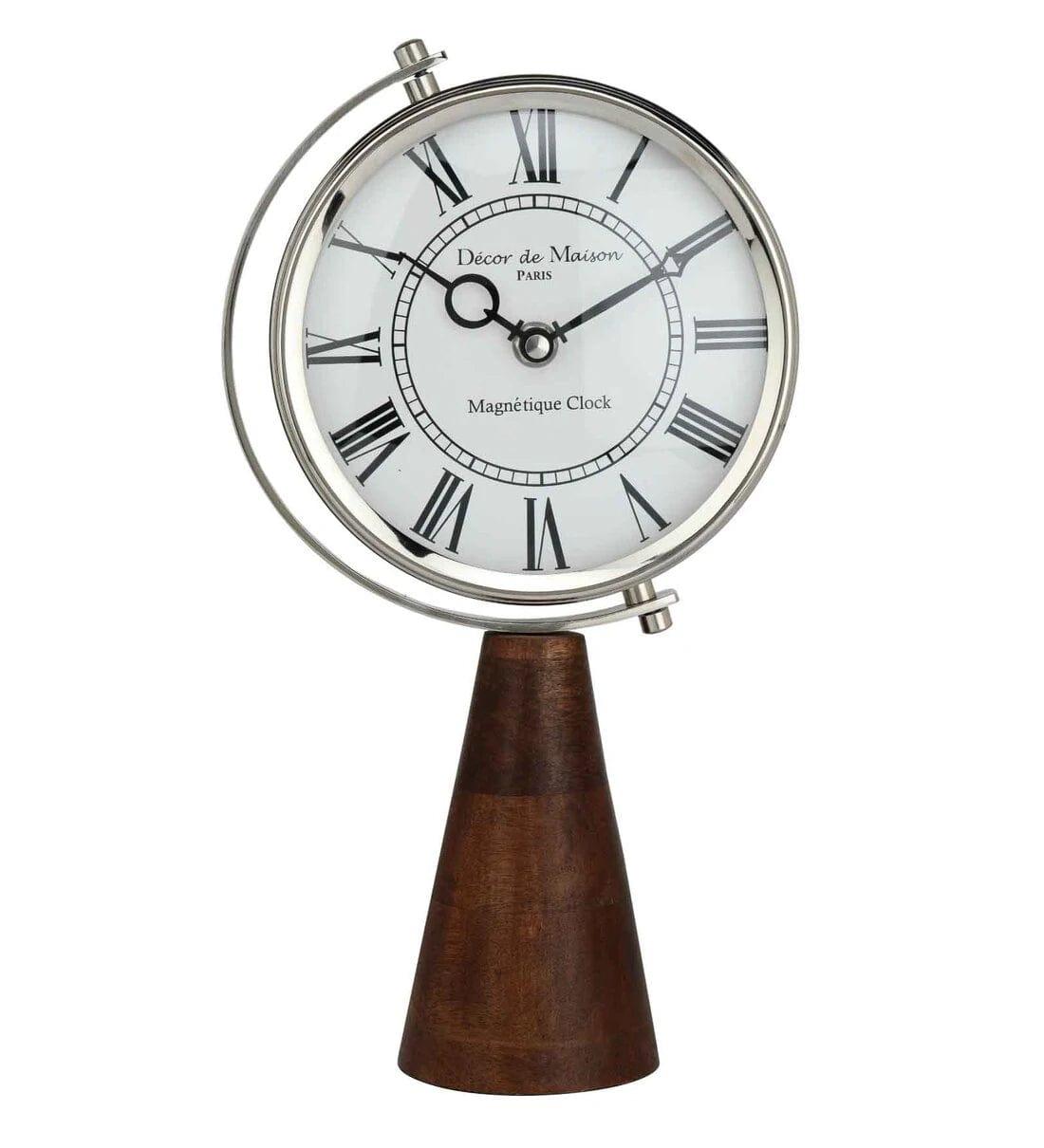 Wood's Pedestal Clock in Reflective Silver - 1 - Image 2