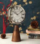 Wood's Pedestal Clock in Reflective Silver - 1