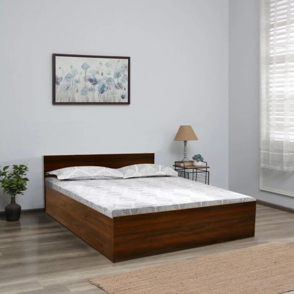 King Size Bed in Virola Wood Finish with Box Storage