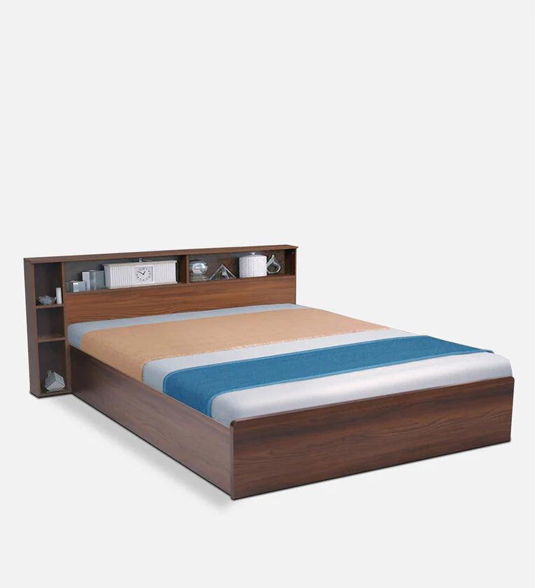 King Size Bed in Classic Walnut Finish with Box Storage - Image 2
