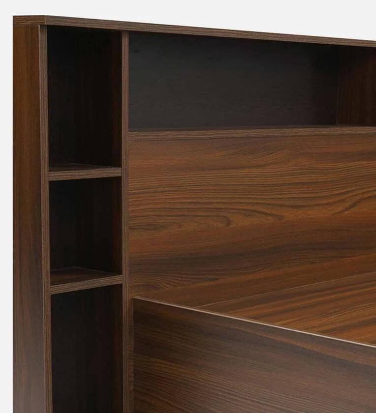 King Size Bed in Classic Walnut Finish with Box Storage - Image 10