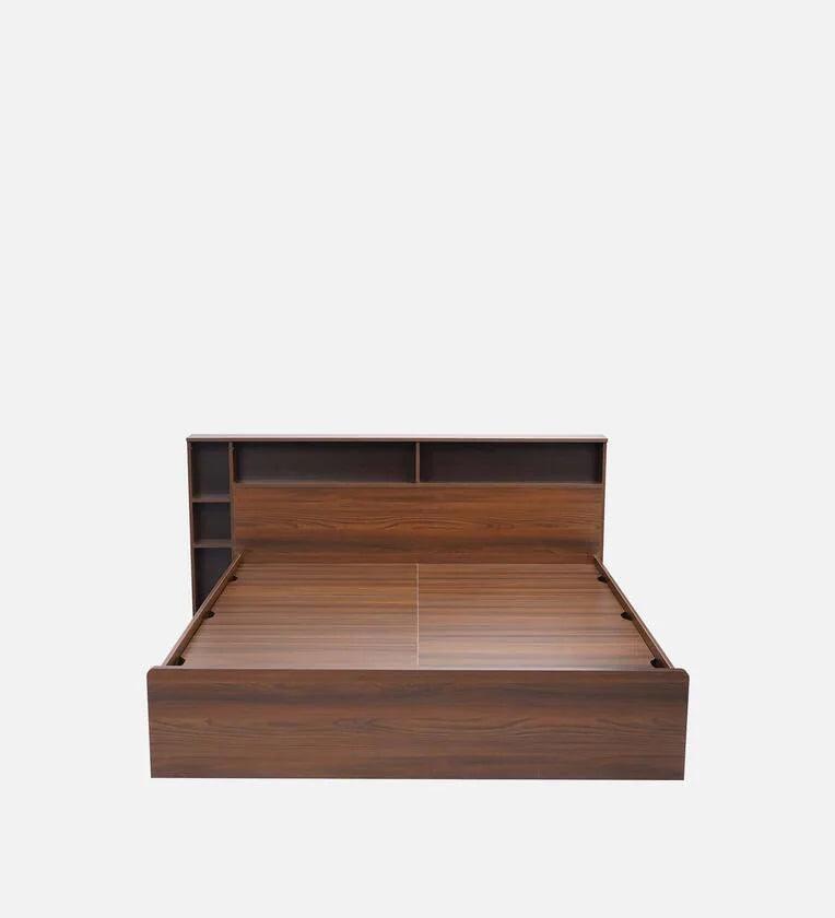 King Size Bed in Classic Walnut Finish with Box Storage - Image 4