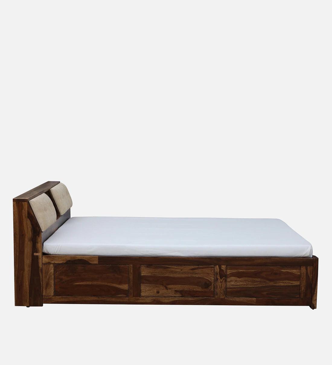 Sheesham Wood King Size Bed In Scratch Resistant Rustic Teak Finish With Box Storage - Image 4