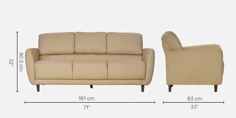 Leather 3 Seater Sofa in Milky White Colour - Image 4
