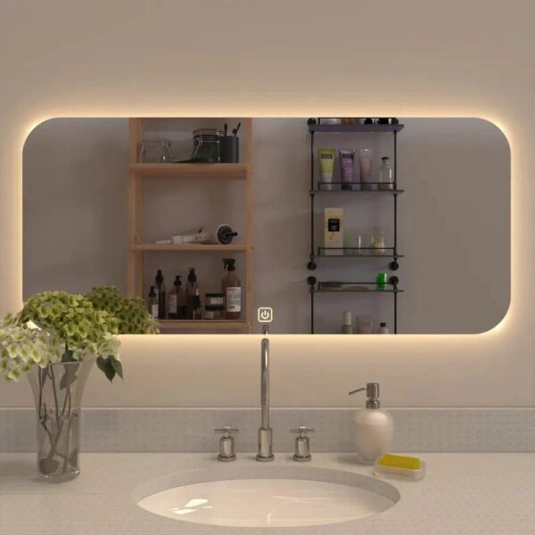 Modern Designed LED Rectangular Smart Touch Bathroom Mirror - 1