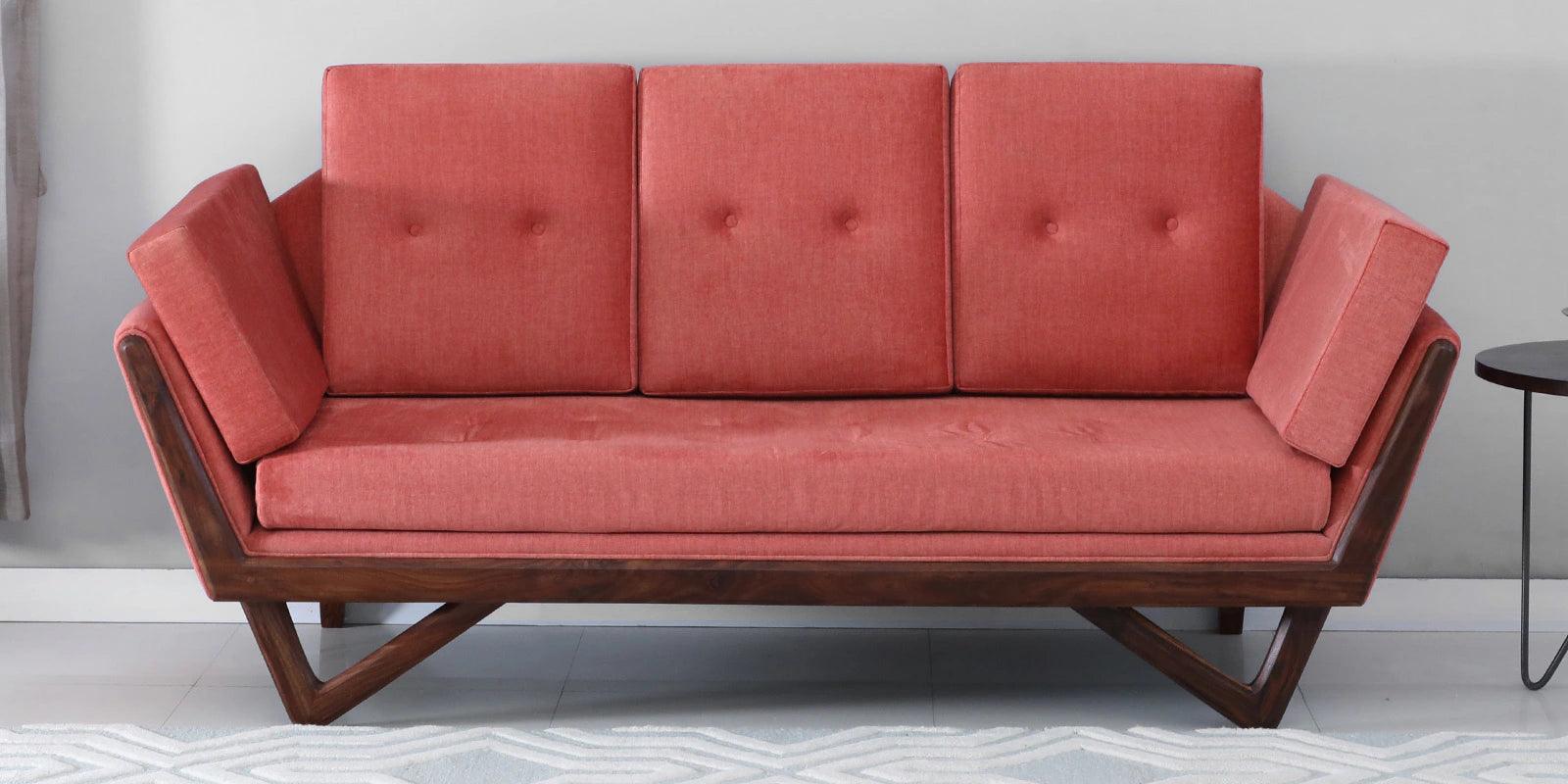 Sheesham Wood 3 Seater Sofa In Scratch Resistant Provincial Teak Finish