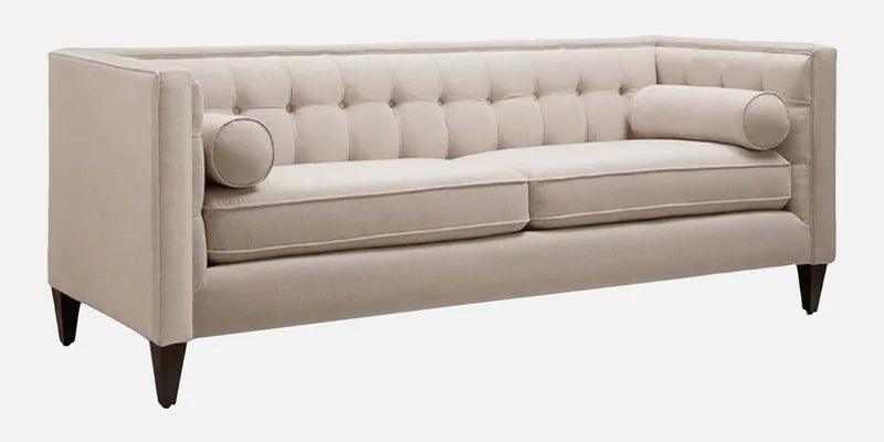 Velvet 3 Seater Sofa In Beige Colour - Image 2
